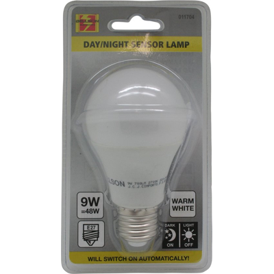 Afbeelding van Benson LED E27 Lamp met Dag/Nacht Sensor 9W 2700K