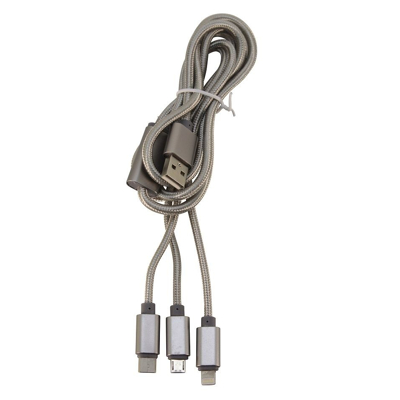 Afbeelding van Benson Universele 3 in 1 Kabel Lightning Micro USB C Grijs 1.2M