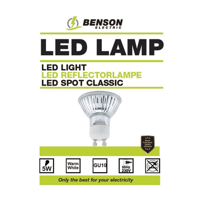 Afbeelding van Benson Classic LED Spot 5 Watt Warmwit 3000K GU10 230 Volt