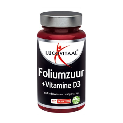 Afbeelding van Lucovitaal Foliumzuur + Vitamine D3 tabletten, 120 tabletten