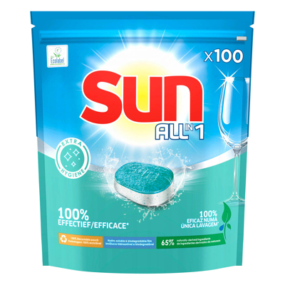 Afbeelding van Sun Vaatwastabletten All in 1 Extra Hygiene 100 stuks