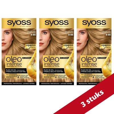 Afbeelding van 3x Syoss Oleo Intense Haarverf 8 86 Golden Dark Blond