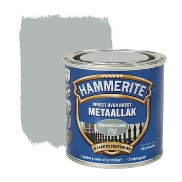 Afbeelding van Hammerite metaallak hoogglans zilvergrijs 750ml