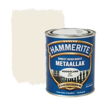 Afbeelding van Hammerite Metaallak Hoogglans Wit 0,25 liter