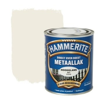 Afbeelding van Hammerite metaallak hoogglans wit 750ml