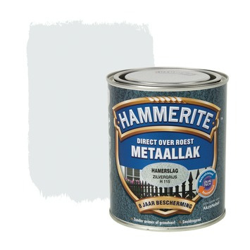Afbeelding van Hammerite Metaallak Hamerslag Zilvergrijs 0,25 liter Kunststof &amp; metaal verf
