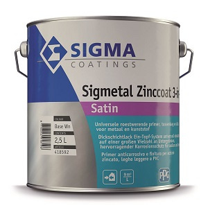 Afbeelding van Sigma Sigmetal Zinccoat 3 in 1 Satin liter Grondverf (primers)