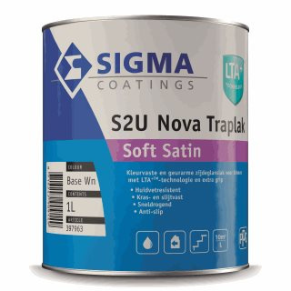 Afbeelding van Sigma S2U Nova Traplak Soft Satin 1 liter Houtverf