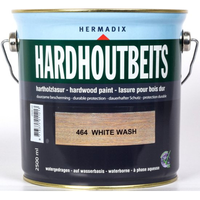 Afbeelding van Hermadix Hardhoutbeits 464 White Wash 2,5 liter Transparante beits