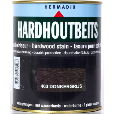 Afbeelding van Hermadix Hardhoutbeits 463 Donkergrijs 0,75 liter Transparante beits
