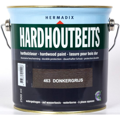 Afbeelding van Hermadix Hardhoutbeits Donkergrijs 463 2,5 liter