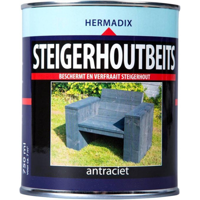 Afbeelding van Hermadix Steigerhoutbeits Antraciet 0,75 liter