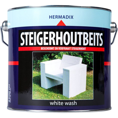 Afbeelding van Hermadix Steigerhoutbeits White Wash 2,5 liter