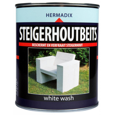 Afbeelding van Hermadix Steigerhoutbeits White Wash 0,75 liter