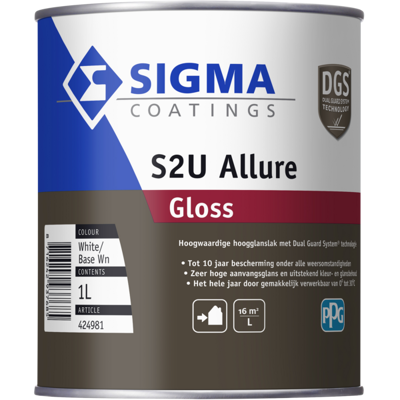 Afbeelding van Sigma S2U Allure Gloss 1 Liter Hoogglans Lakverf