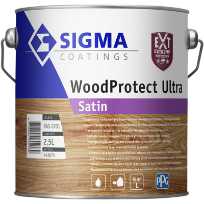Afbeelding van Sigma WoodProtect Ultra Satin 2,5 liter Blanke lak &amp; Beits