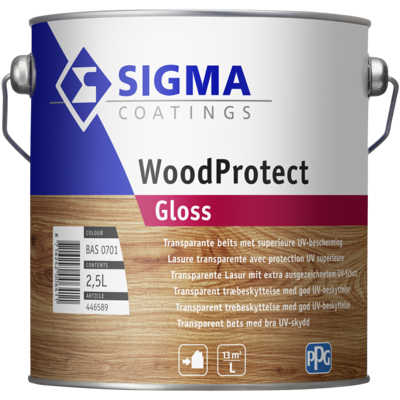 Afbeelding van Sigma WoodProtect Gloss 2,5 liter Blanke lak &amp; Beits