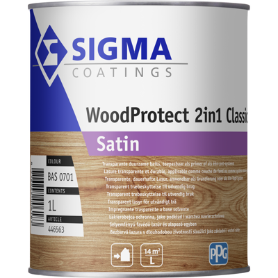 Afbeelding van Sigma WoodProtect 2in1 Classic Satin 1 liter Blanke lak &amp; Beits