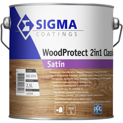 Afbeelding van Sigma WoodProtect 2in1 Classic Satin 2,5 liter Blanke lak &amp; Beits