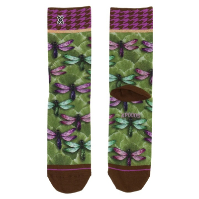 Afbeelding van XPOOOS sokken Ginko groen/paars