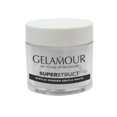 Afbeelding van Gelamour Superstruct Acrylic Powder Gentle White (25gr) Wit