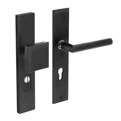 Afbeelding van SKG3 Veiligheidsbeslag met kerntrekbeveiliging en klink/deurknop in mat zwart