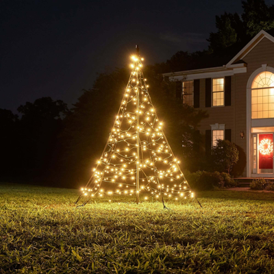 Afbeelding van Fairybell Vlaggenmast Kerstboom 2 meter 300 LED lampjes Inclusief mast Warm wit