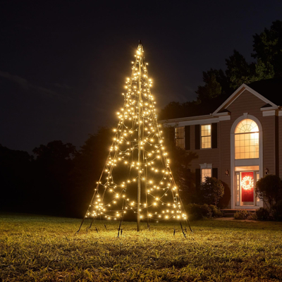 Afbeelding van Fairybell Vlaggenmast Kerstboom 3 meter 360 LED lampjes Inclusief mast Warm wit