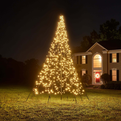 Afbeelding van Fairybell Vlaggenmast Kerstboom 4 meter 640 LED lampjes Inclusief mast Warm wit