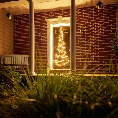 Afbeelding van Fairybell Vlaggenmast Kerstboom Deurkerstboom 210 cm 120 LED lampjes Warm wit