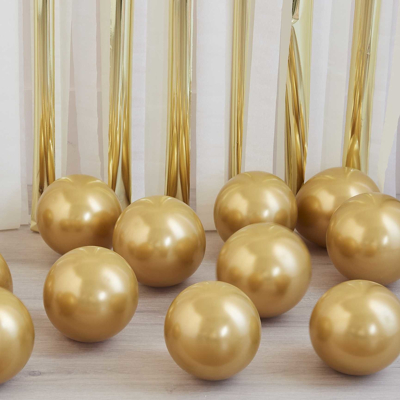 Abbildung von 40 Chrom gold Ballons pro Set