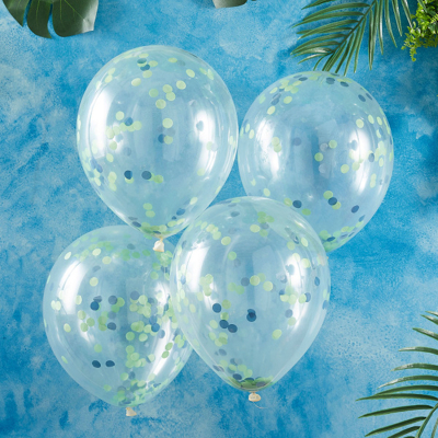 Abbildung von Konfetti Ballon Grün Blau 5 Stück