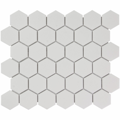 Afbeelding van The Mosaic Factory Barcelona Hexagon White Glossy 5,1x5,9 cm
