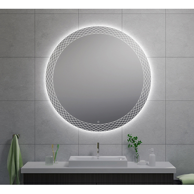 Afbeelding van Wiesbaden Deco spiegel rond met LED, dimbaar 120 cm