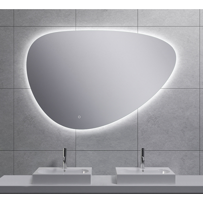 Afbeelding van Wiesbaden Uovo spiegel ovaal met LED, dimbaar en spiegelverwarming 120 cm