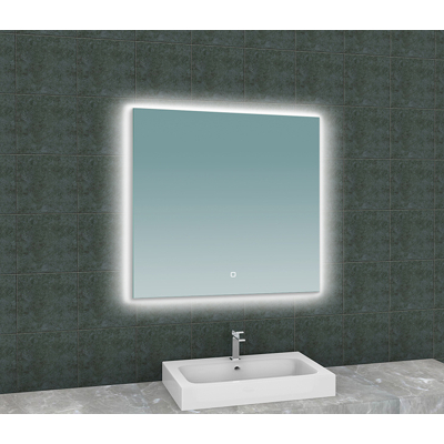 Afbeelding van Wiesbaden Soul spiegel rechthoek met LED, dimbaar en spiegelverwarming 80 x cm