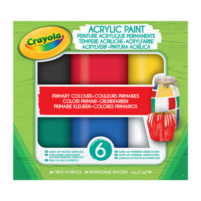Afbeelding van Crayola Acrylverf primaire tinten, 6 stuks