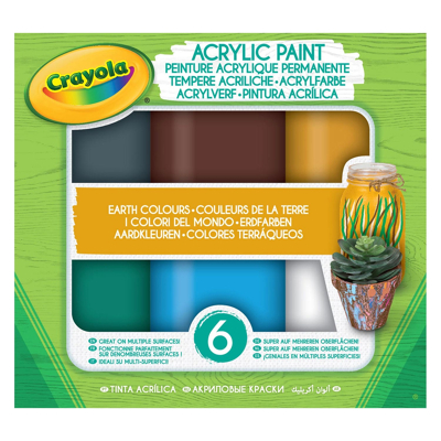 Afbeelding van Crayola Acrylverf aarde tinten, 6 stuks