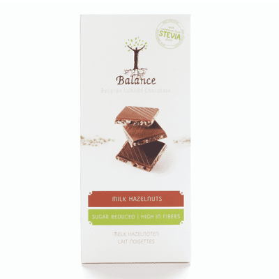 Afbeelding van Balance Luxury chocolate melk hazelnoot stevia (85 gr)