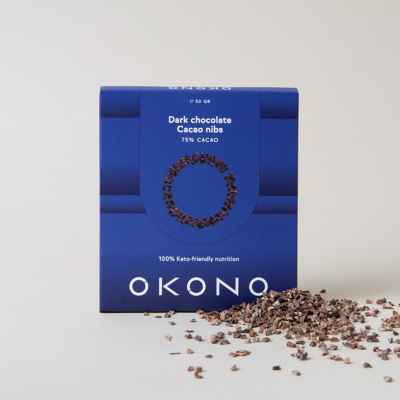 Afbeelding van OKONO Keto Dark Chocolate Cacao Nibs (50 gr)