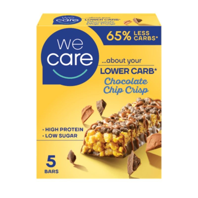 Afbeelding van WeCare Lower Carb Chocolate Chip Crisp repen (5 stuks)