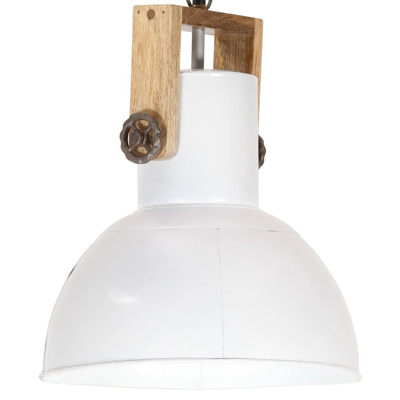 Afbeelding van Hanglamp industrieel rond 25 W E27 32 cm mangohout wit