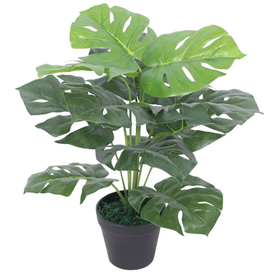 Afbeelding van Kunstplant met pot monstera 45 cm groen