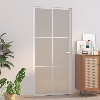 Afbeelding van Binnendeur 93x201,5 cm matglas en aluminium wit