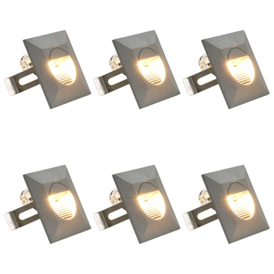 Afbeelding van LED buitenwandlampen 6 st 5 W vierkant zilverkleurig