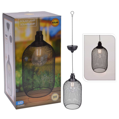 Afbeelding van Home&amp;Styling Solar Hanglamp LED filament metaal warm wit