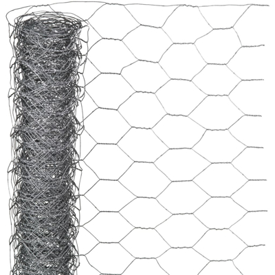 Afbeelding van Gaas zeshoekig 0,5x2,5 m 25 mm gegalvaniseerd staal