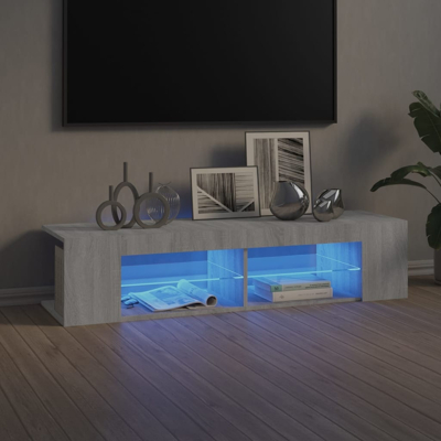Afbeelding van Tv meubel met LED verlichting 135x39x30 cm grijs sonoma eiken