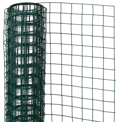 Afbeelding van Gaas vierkant 0,5x5 m 13 mm kunststof gecoat staal groen