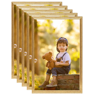 Afbeelding van Fotolijsten 5 st voor wand of tafel 59,4x84 cm MDF goudkleurig